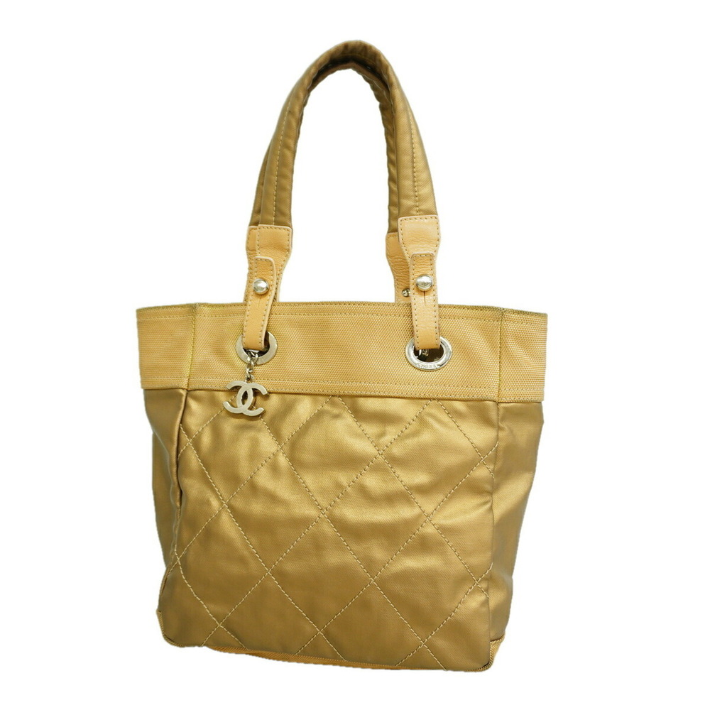 Chanel Bag/Tote Bag Paris Biarritz Canvas Beige Women's